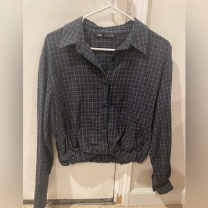 Zara crop button up